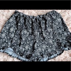 Black and White Patterned Shorts